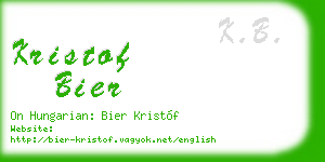 kristof bier business card